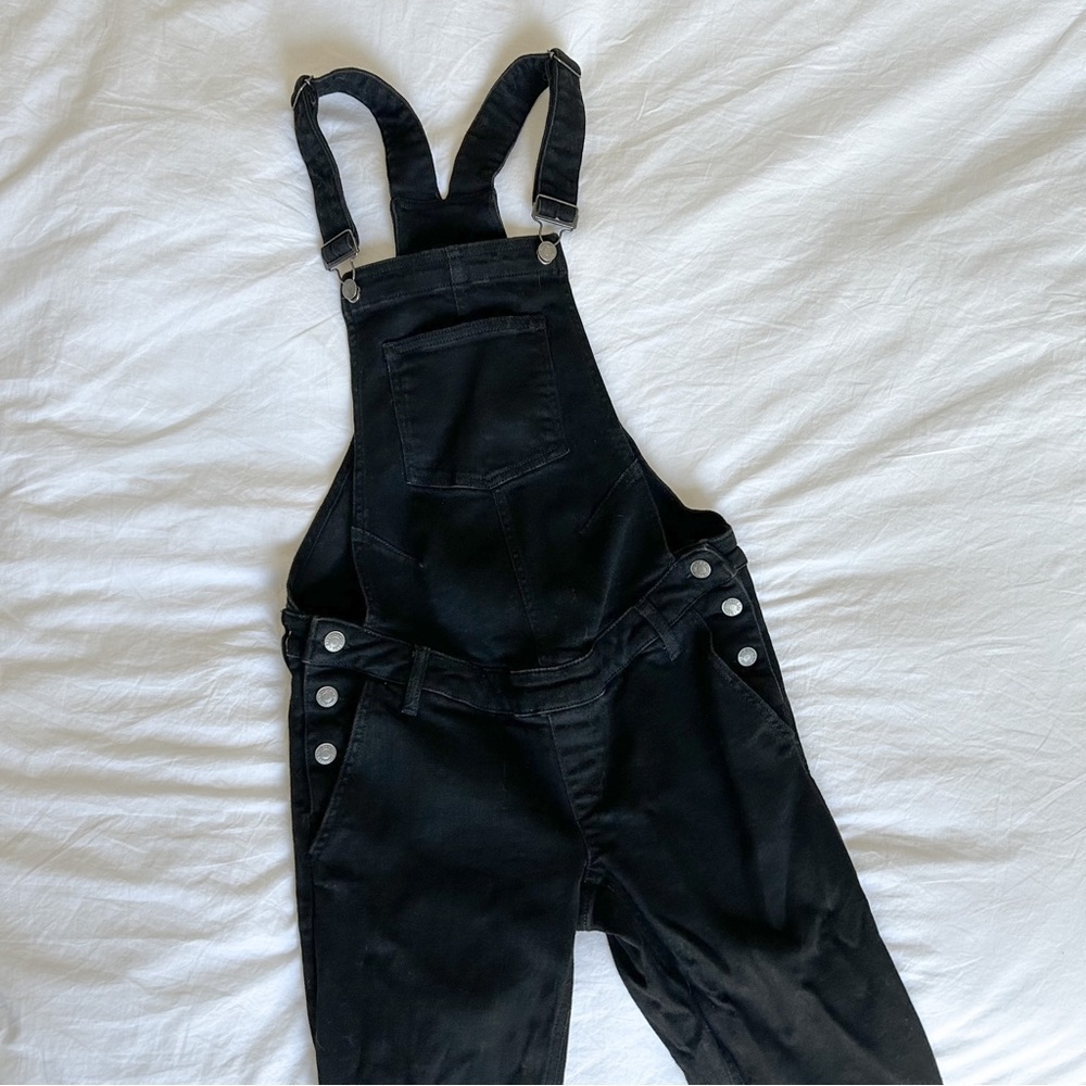Black Maternity Overalls